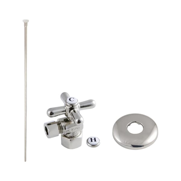 Trimscape Toilet Supply Kit Combo 1/2" IPS X 3/8" Comp Outlet, Nickel